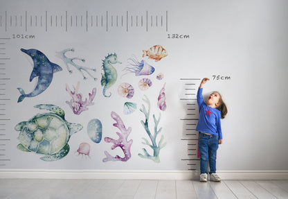 Ocean 2 Wall Decal - Watercolour Decal Set - Nursery Decor - Nursery wall stickers