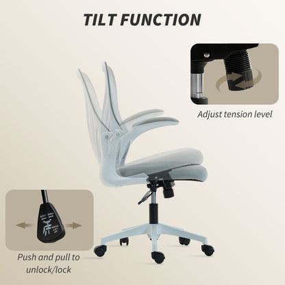 HOMCOM Mesh Office Chair with Foldable Backrest - Light Grey