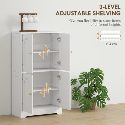 HOMCOM 4-Door Kitchen Storage Cabinet with Adjustable Shelves - White