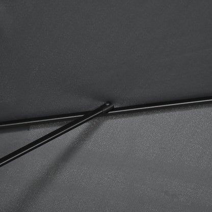 Outsunny 3x2m Garden Parasol Umbrella with Tilt and Crank, Outdoor Sun Shade Canopy with Aluminium Frame and Steel Ribs, Rectangular, Black