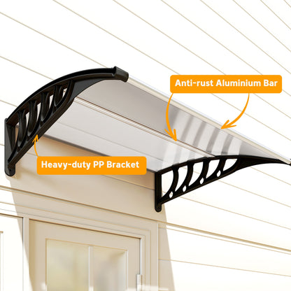 Outsunny Front Door Canopy, Outdoor Awning, Rain Shelter for Window, Porch and Front/Back Door, 103 x 96.5 cm, Clear