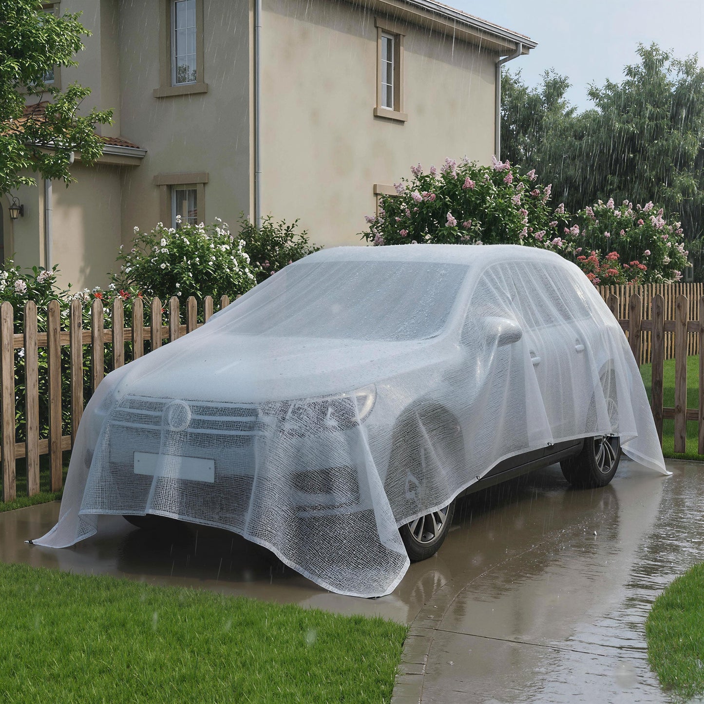 Outsunny 4 x 6m Waterproof Tarpaulin, Heavy Duty 140GSM Tear-Resistant PE Tarp with Reinforced Grommets, UV Protected Cover