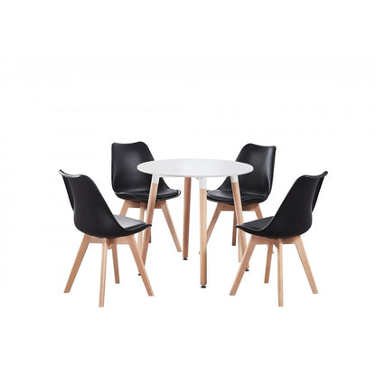 Jamie Halo Round Dining Table Set with 4 Chairs