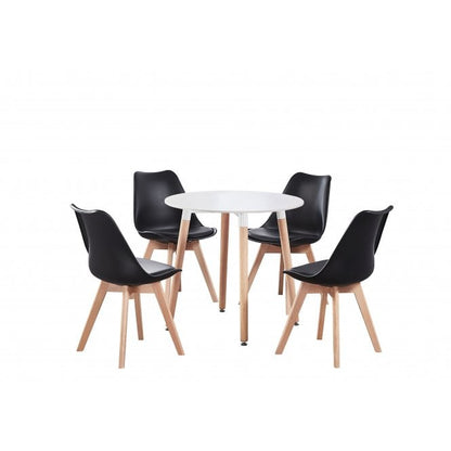 Jamie Halo Round Dining Table Set with 4 Chairs