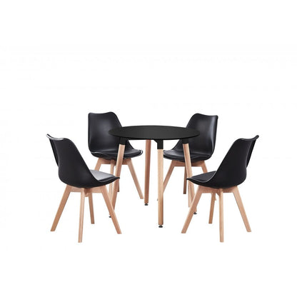 Jamie Halo Round Dining Table Set with 4 Chairs
