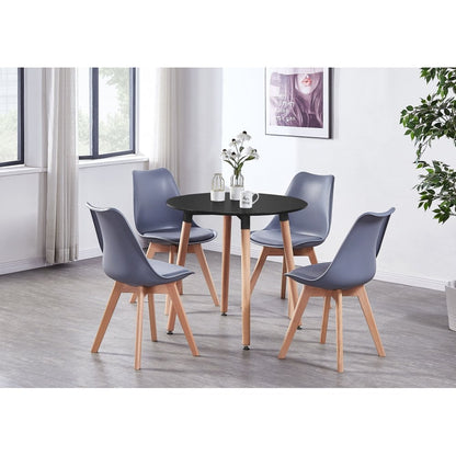 Jamie Halo Round Dining Table Set with 4 Chairs