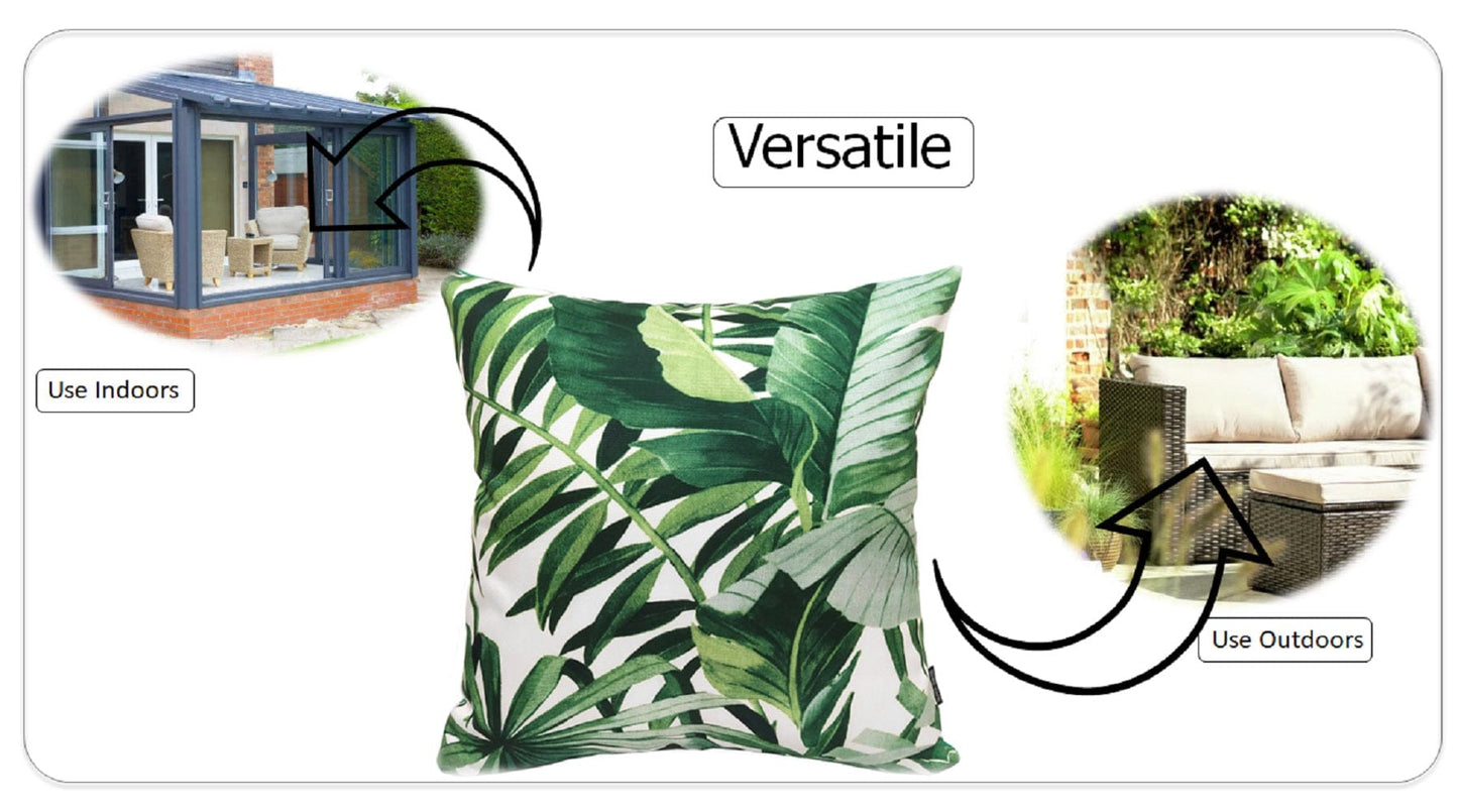 Jamil Green Outdoor Waterproof Cushions 43 x 43 cm Comfortable Durable Water-Resistant for Patio Garden Travel Beach by OLIVIA ROCCO