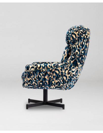 John Swivel Chair - Blu Selvaggio Velvet