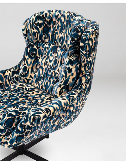 John Swivel Chair - Blu Selvaggio Velvet