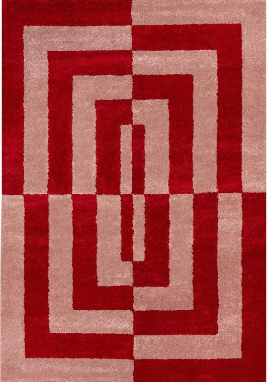 Joli Geometric Red & Pink Rug