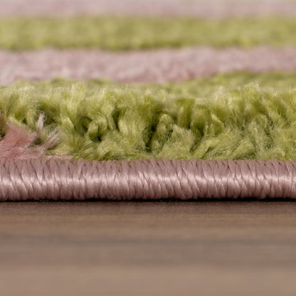Joli Geometric Green & Pink Rug