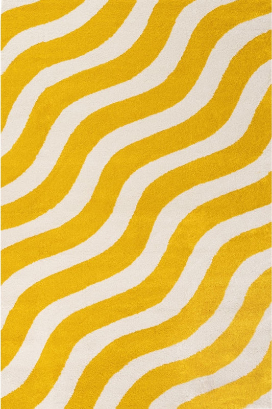 Joli Wave Yellow & White Rug