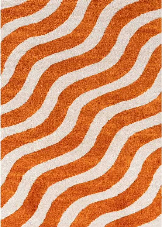 Joli Wave Orange & White Rug