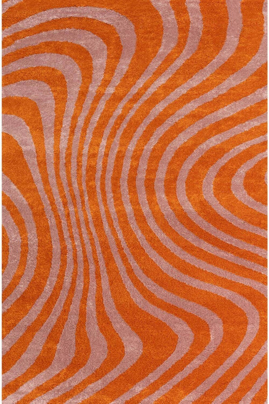 Joli Striped Orange & Pink Rug