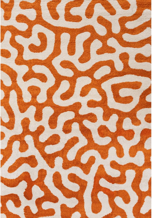 Joli Doodle Orange & White Rug