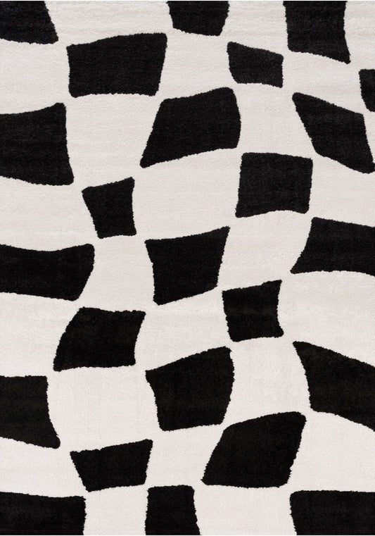 Joli Checkered Black & White Rug