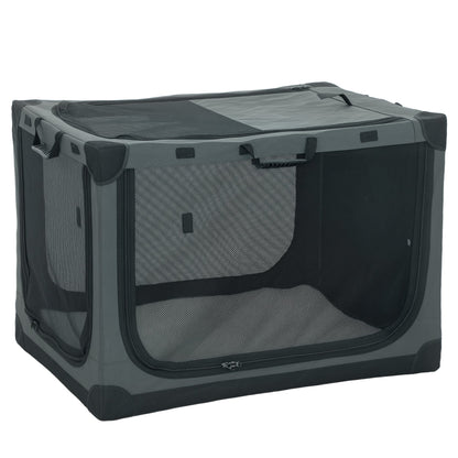 PawHut Soft Dog Crate Pet Travel Crate 90 x 64 x 64 cm with Removable Pad Mesh Window Army Green