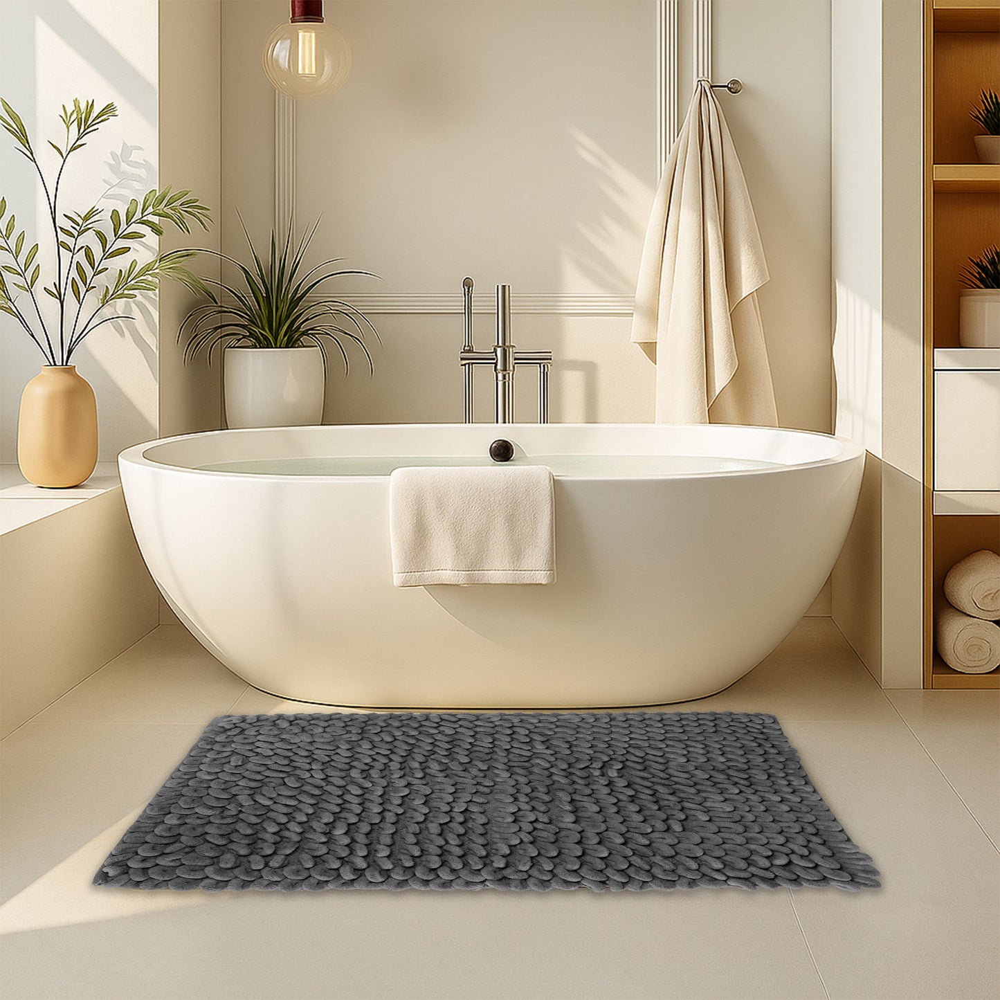 Jumbo Loop Bath Mat Non Slip Water Absorbent Rug for Shower & Toilet Large Size Floor Mats by OLIVIA ROCCO