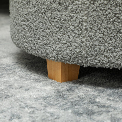 HOMCOM 31.8L Teddy Fleece Storage Ottoman - Grey