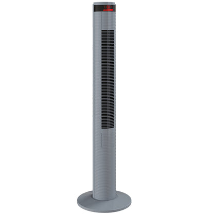 HOMCOM Oscillating Tower Fan Remote Control 3 Speed Modes Cooling Machine, Grey