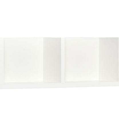 HOMCOM Wall Mount 84 CD / 56 DVD/Blu-ray/ Media Storage Rack 4 Cubes, Wooden Shelf Organiser Unit Bookcase Display, Set of 2, White