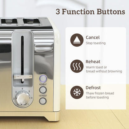 HOMCOM Retro 3000W Kettle and Toaster Set - Cream