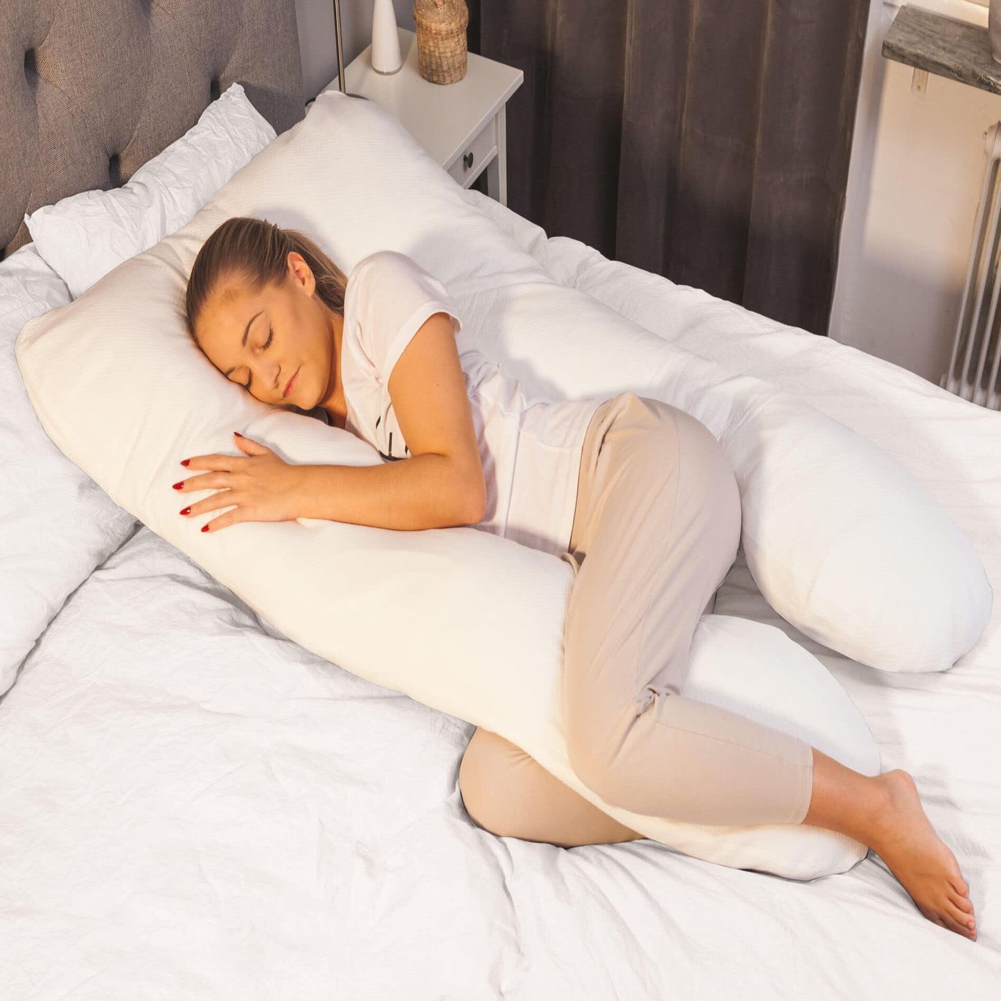 U-Shaped Pregnancy Pillow – Full Body Support Pillow for Side Sleepers