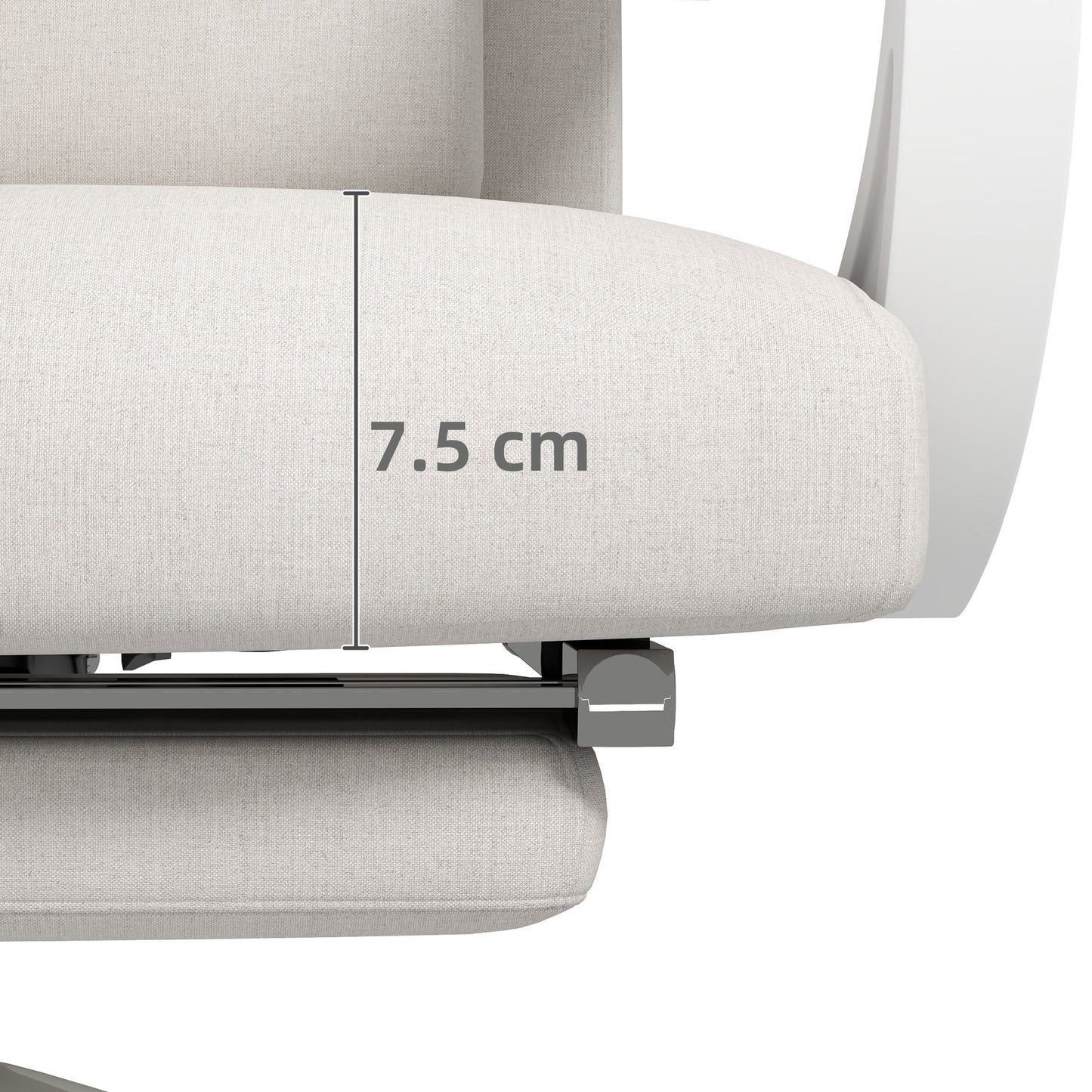 Vinsetto Linen-Look Office Chair, with 160\'c2\'b0 Reclining Back and Footrest - White