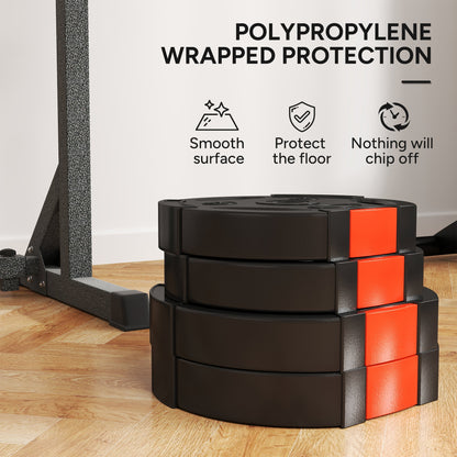 SPORTNOW Olympic Weight Plates Set, with Two 10kg and Two 5kg weights, Black