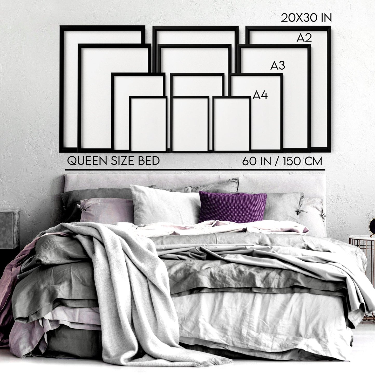 Large Bedroom Wall Art | Set of 3 Boho Women Wall art Prints