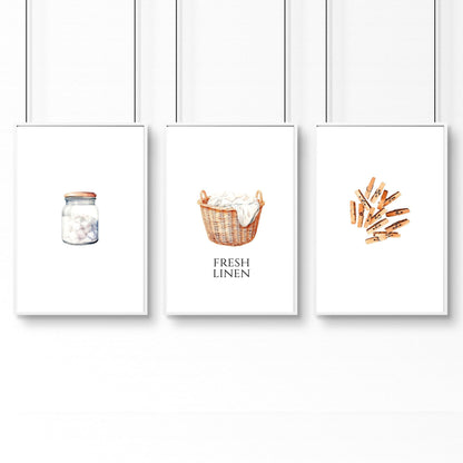 Laundry Room Wall Art | Set of 3 wall art prints