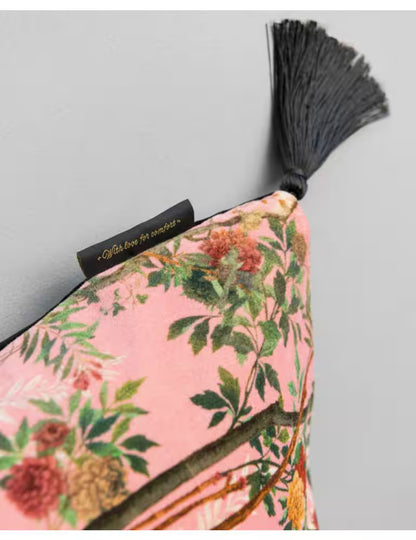 ROYAL GARDEN Pink Velvet Cushion