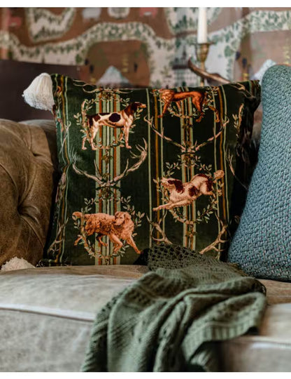MOUNTAIN DOGS Cypress Green Velvet Cushion