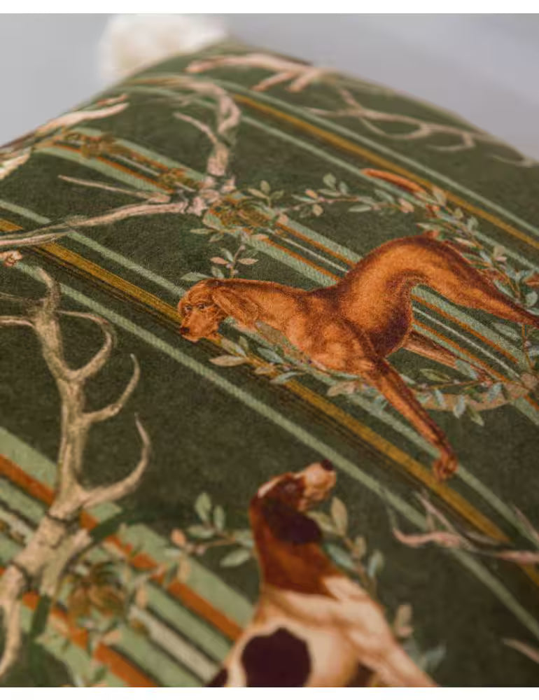 MOUNTAIN DOGS Cypress Green Velvet Cushion