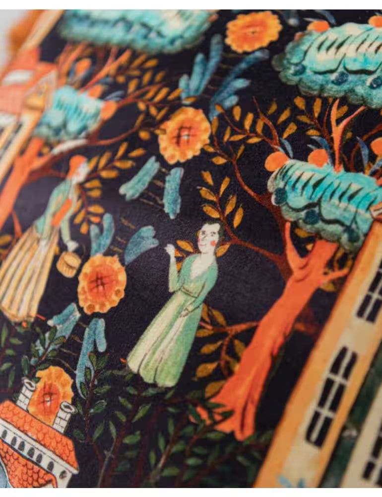 TALES OF TYROL Peat Black Velvet Cushion