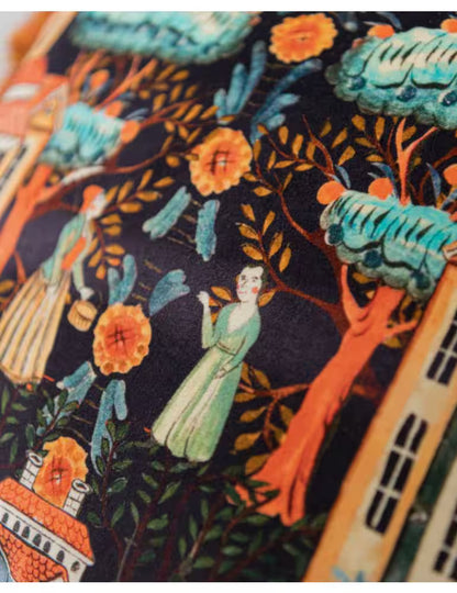 TALES OF TYROL Peat Black Velvet Cushion