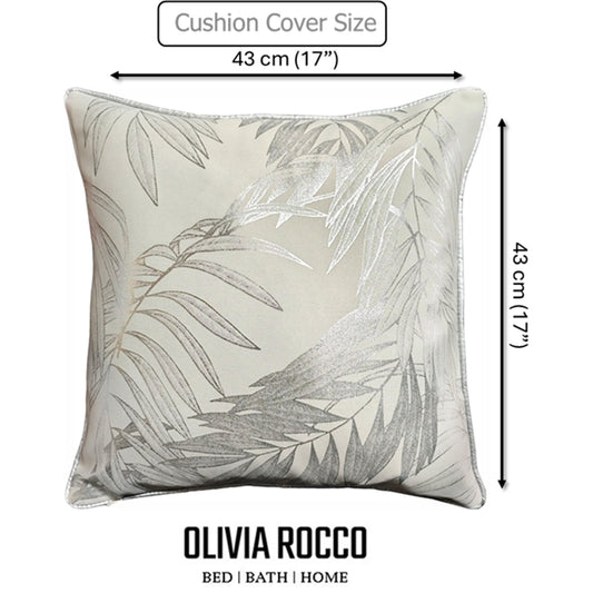 OLIVIA ROCCO Leaf Sparkle Cushion Covers 2 Pack Leaf Natural Modern Decorative Throw Pillow Cases For Sofa Or Bed With Subtle Sparkle Pattern