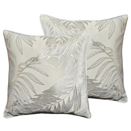 OLIVIA ROCCO Leaf Sparkle Cushion Covers 2 Pack Leaf Natural Modern Decorative Throw Pillow Cases For Sofa Or Bed With Subtle Sparkle Pattern