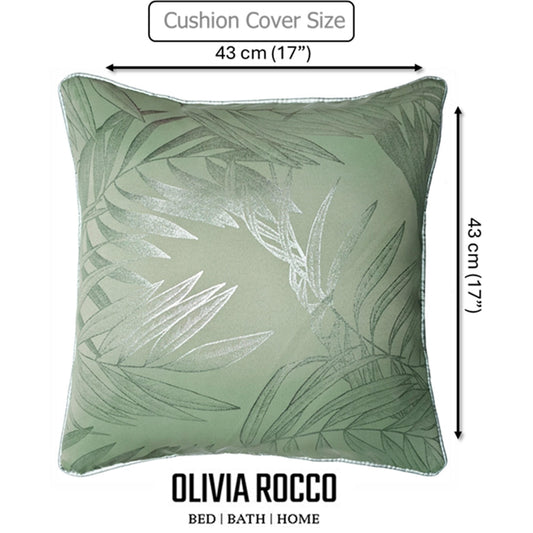 OLIVIA ROCCO Leaf Sparkle 2 Pack Cushion Covers Leaf Sage Green Modern Decorative Throw Pillow Cases for Sofa or Bed Set