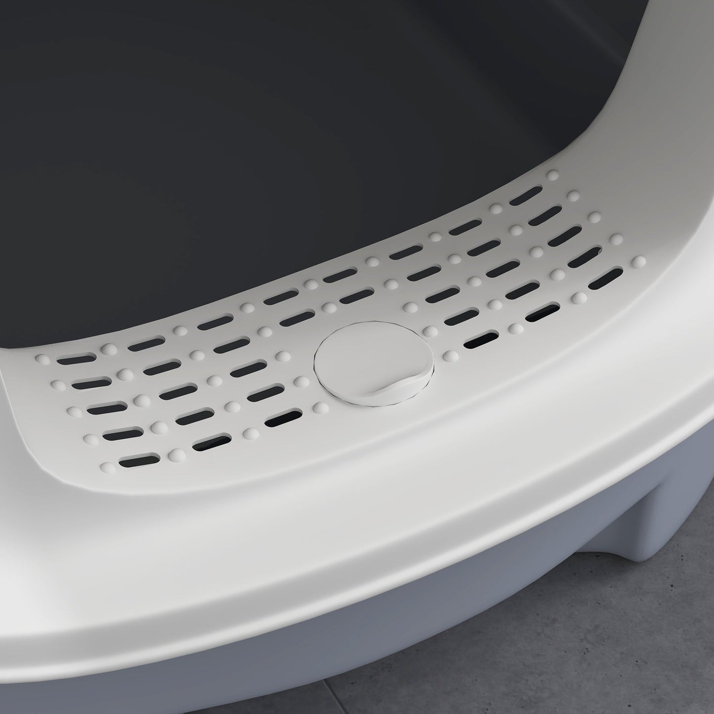 PawHut Cat Litter Box with Lid, Scoop, Deodorization Bags, Top Entry, Cat Toilet Easy Clean with Drawer Pan, Grey