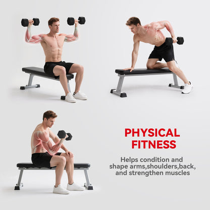 HOMCOM 2x20KG Rubber Hex Dumbbell Portable Hand Weights Dumbbell Home Gym
