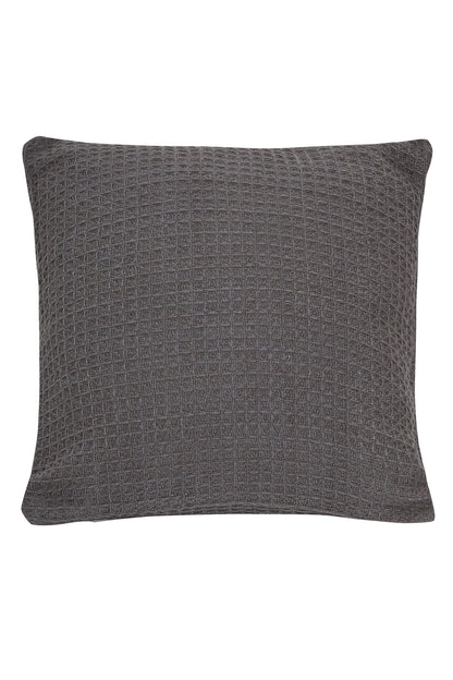 OLIVIA ROCCO Lisbon Pure Indian Cotton Handwoven Honeycomb Cushion Covers Indoor Outdoor Use 17x17 and 24x24 Grey Ochre Navy Teal Pink Silver