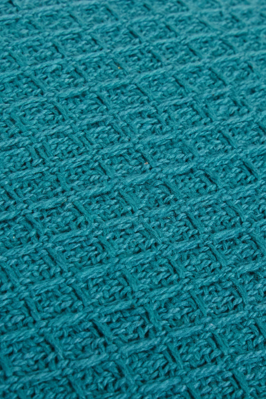 Lisbon Pure Indian Cotton Handwoven Honeycomb Vibrant Cushion Covers for Indoor Outdoor Use in Grey Ochre Navy Teal Silver Pink 17x17 and 24x24 Inches by OLIVIA ROCCO