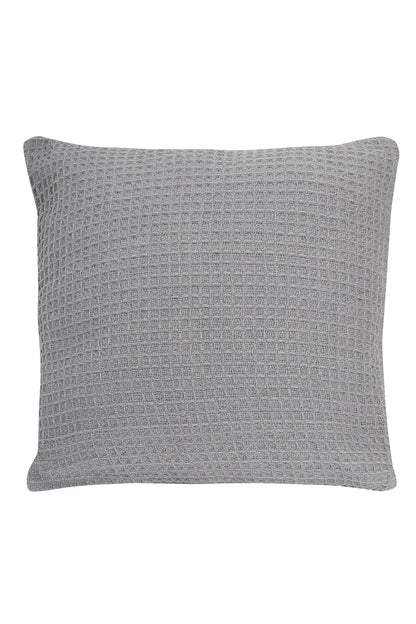 OLIVIA ROCCO Lisbon Pure Indian Cotton Handwoven Honeycomb Cushion Covers Indoor Outdoor Use 17x17 and 24x24 Grey Ochre Navy Teal Pink Silver