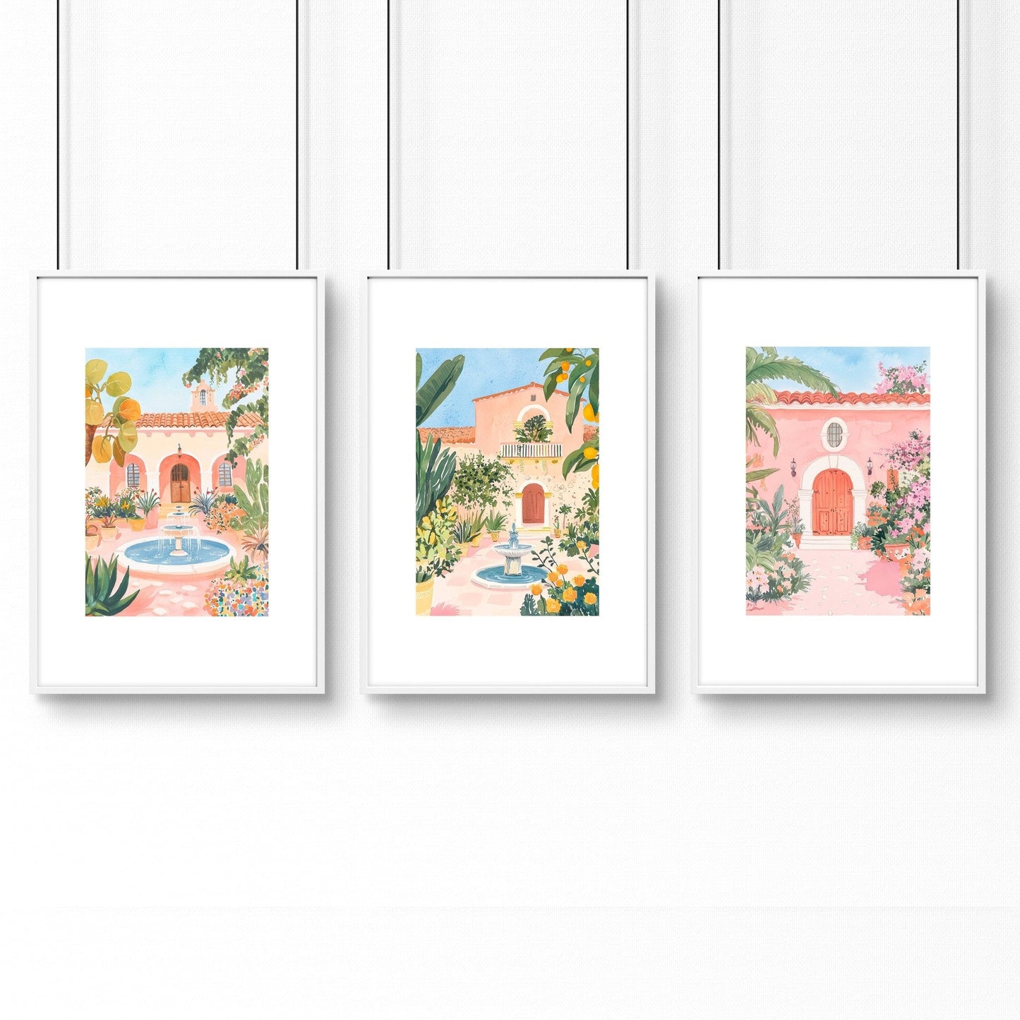 Living Room Pictures Decoration | Set of 3 Beach Decor Wall art Prints