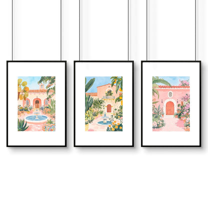Living Room Pictures Decoration | Set of 3 Beach Decor Wall art Prints