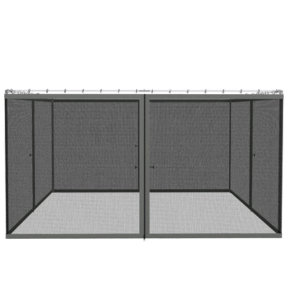 Outsunny 352 x 207cm Universal Replacement Mesh Sidewall Netting for Patio Gazebos and Canopy Tents, (Sidewall Only) Dark Grey