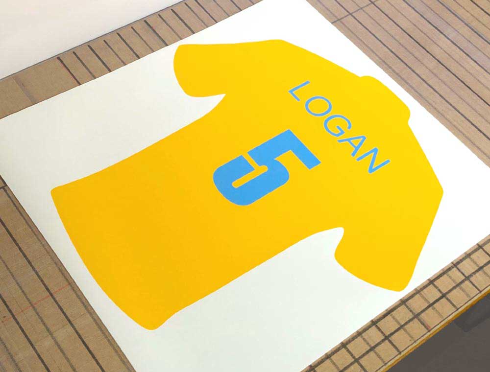 Personalised Football Shirt Wall Sticker – Custom Name & Number Kids Wall Decor