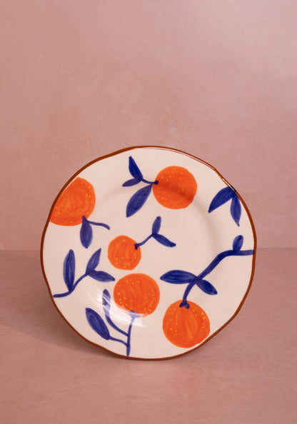 Lunch Plates Twig Oranges  - Set of 4