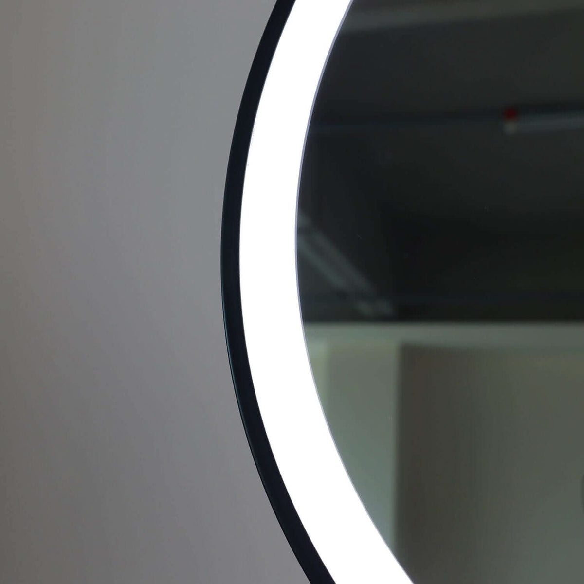 Grace Round Hollywood Mirror Black 60x67cm